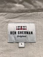 BEN SHERMAN Linen/Cotton Blend Micro Check Button Down Shirt