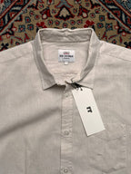 BEN SHERMAN Linen/Cotton Blend Micro Check Button Down Shirt