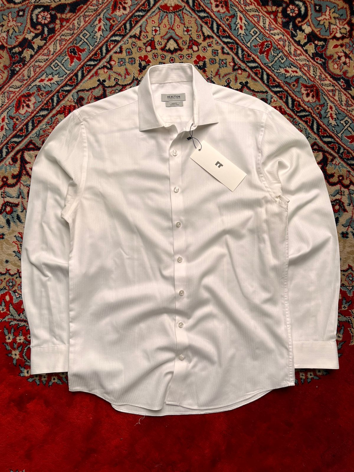 KENNETH COLE REACTION Slim Fit White Button Down Shirt
