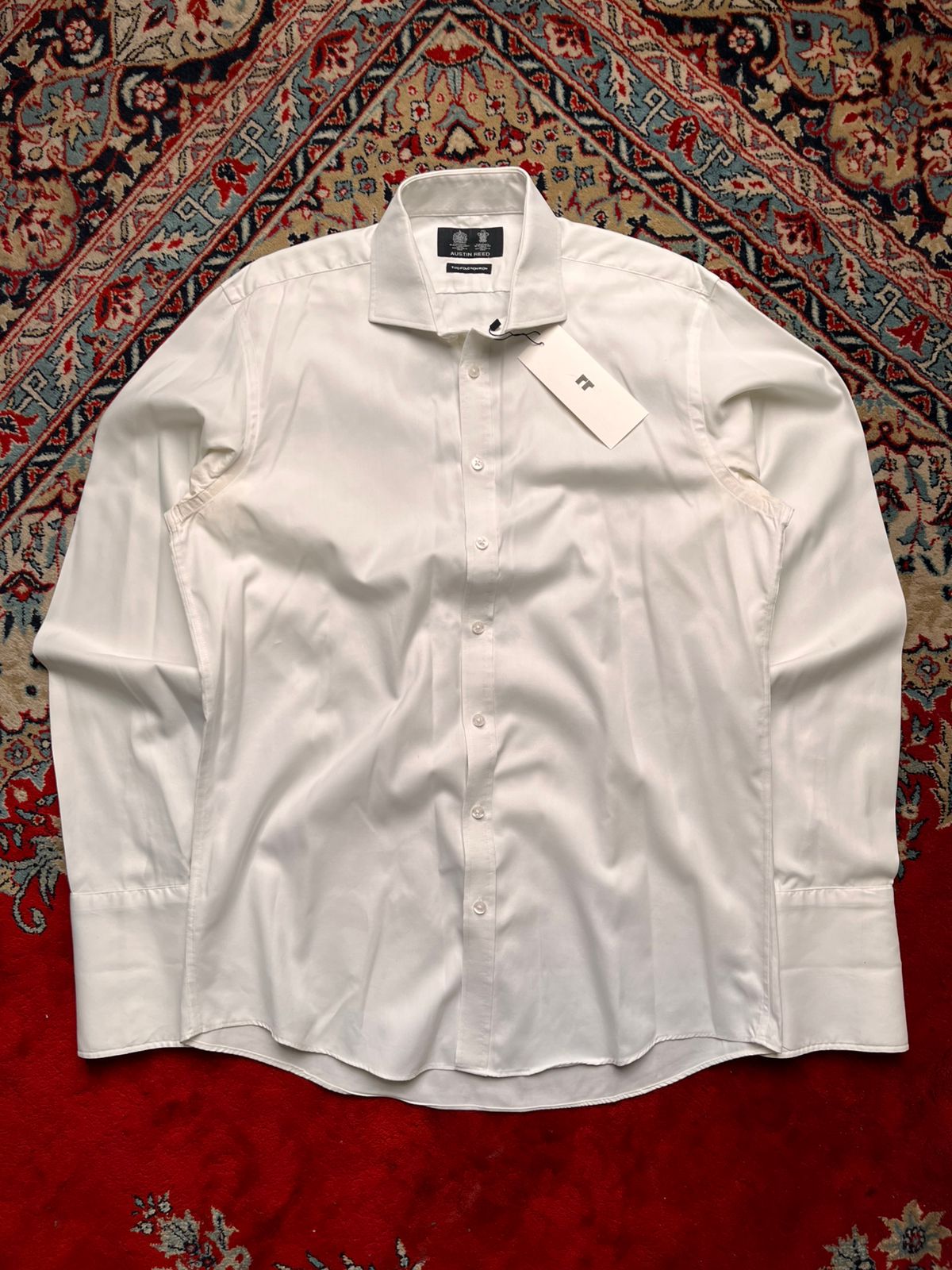 Austin Reed  White Cotton BUTTON DOWN FORMAL Shirt