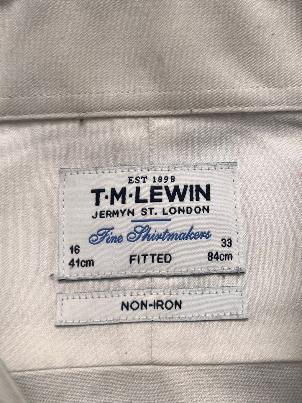 T.M. Lewin Fitted White BUTTON DOWN FORMAL Shirt