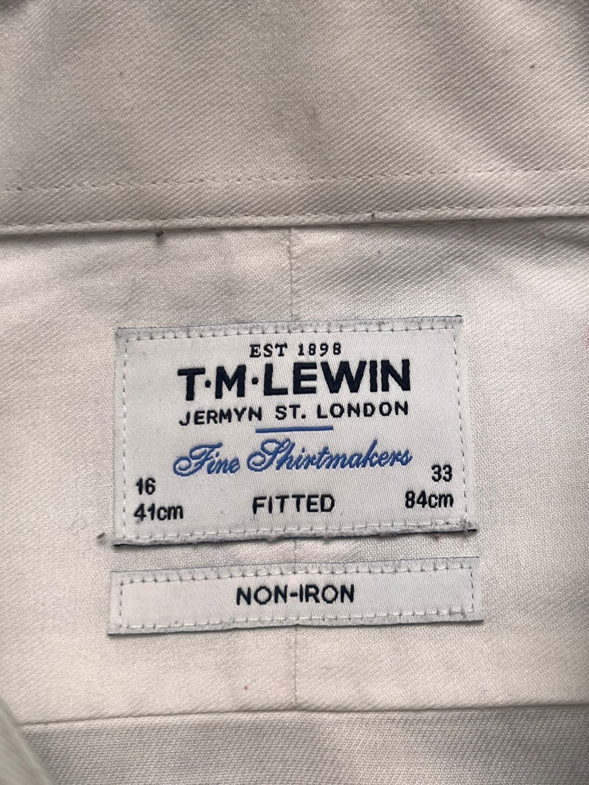 T.M. Lewin Fitted White BUTTON DOWN FORMAL Shirt