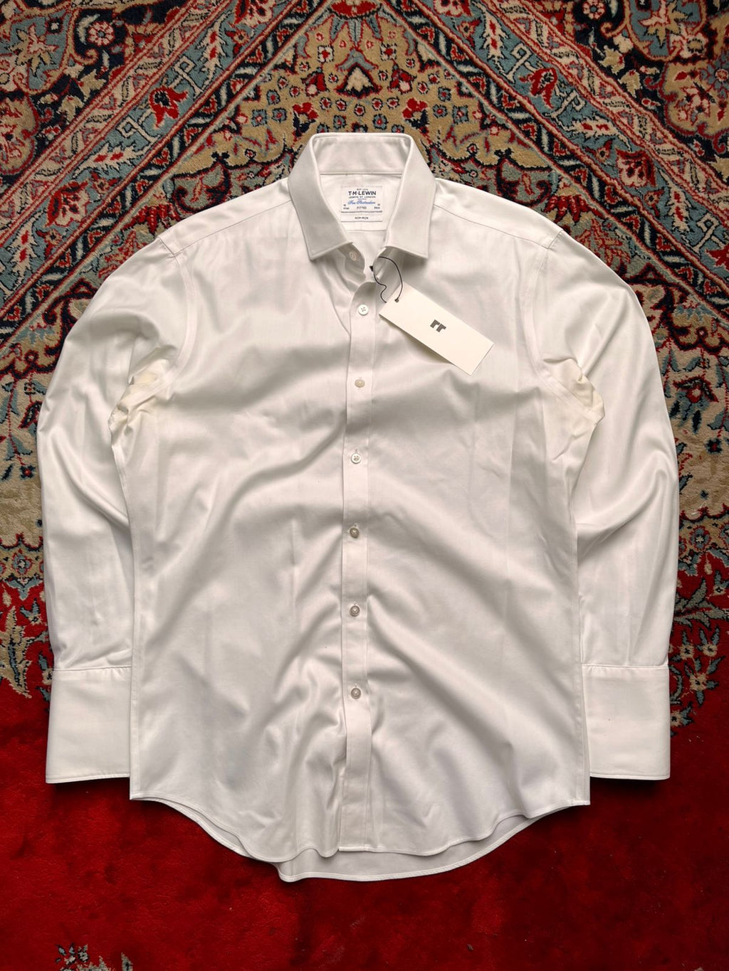 T.M. Lewin Fitted White BUTTON DOWN FORMAL Shirt