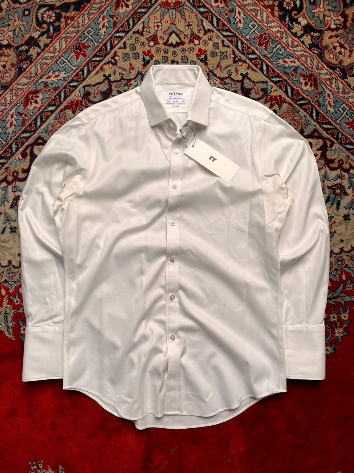 T.M. Lewin Fitted White BUTTON DOWN FORMAL Shirt