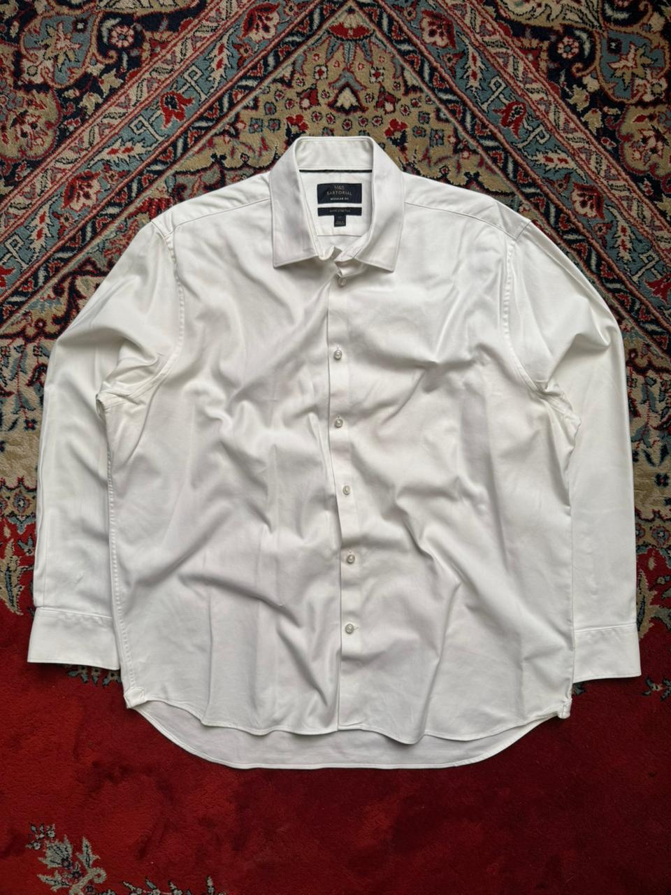 M&S SARTORIAL Regular Fit White Button Down FORMAL Shirt