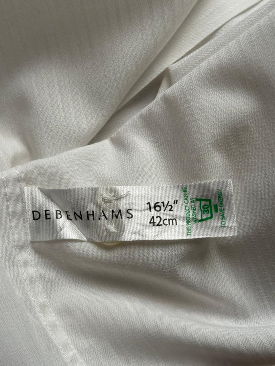 REDHERRING Slim Fit White Textured Stripe Button Down FORMAL Shirt