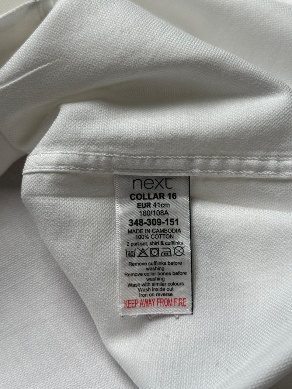 NEXT SIGNATURE Slim Fit White Double Cuff FORMAL Shirt