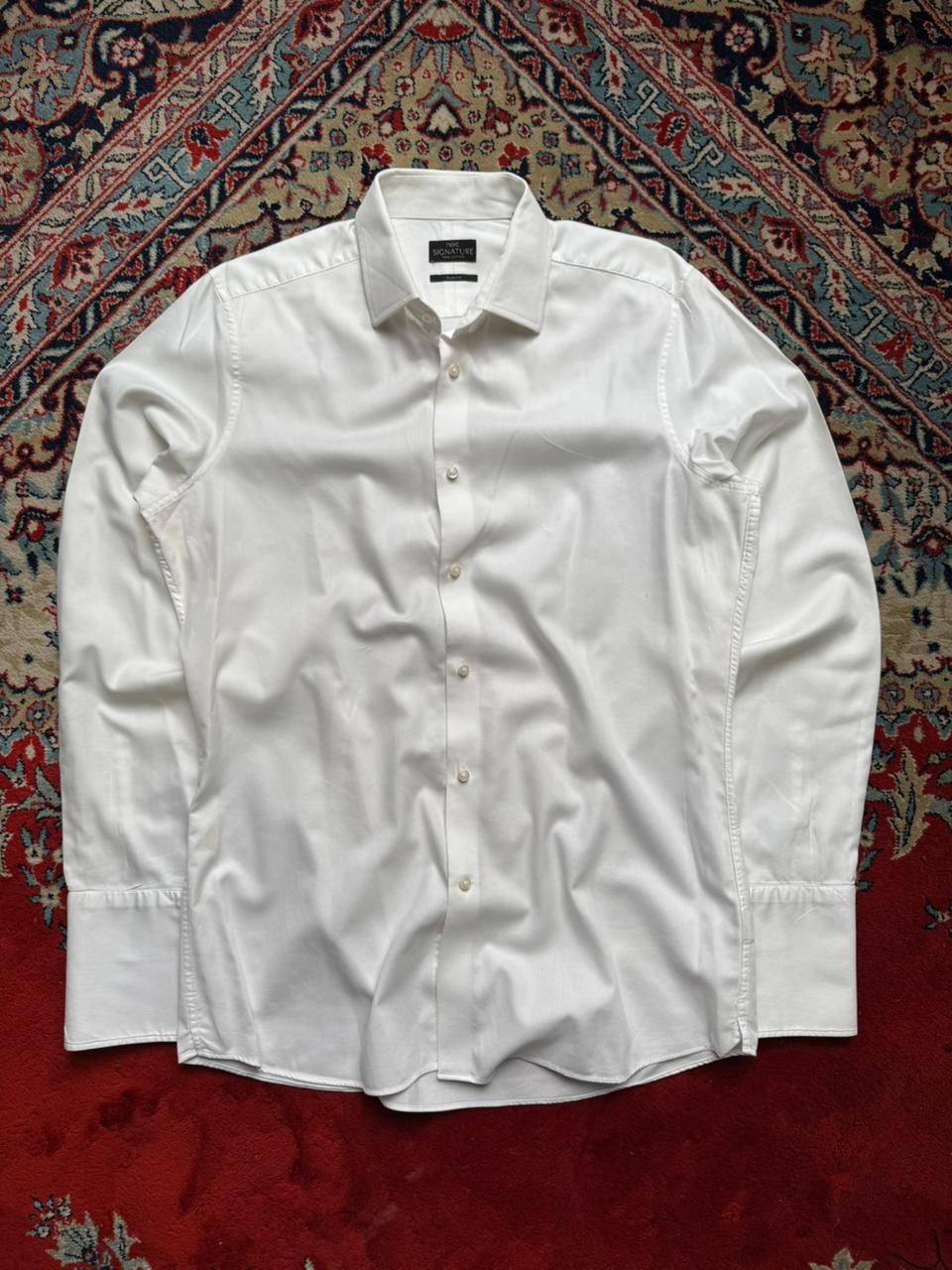 NEXT SIGNATURE Slim Fit White Double Cuff FORMAL Shirt