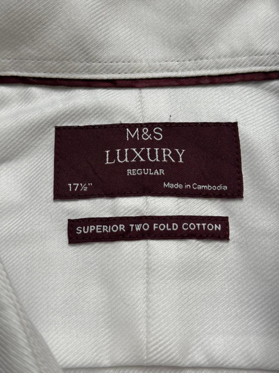 M&S LUXURY Cotton Regular Fit Button Down Shirt