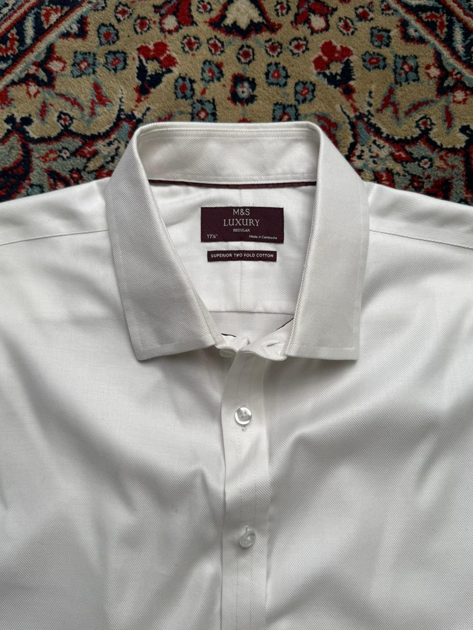 M&S LUXURY Cotton Regular Fit Button Down Shirt