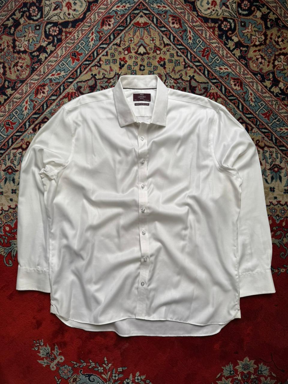 M&S LUXURY Cotton Regular Fit Button Down Shirt