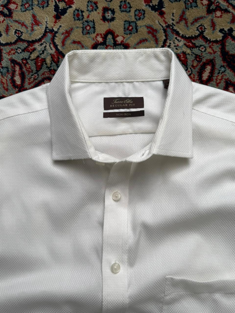 TASSO ELBA Regular Fit White Button Down Shirt