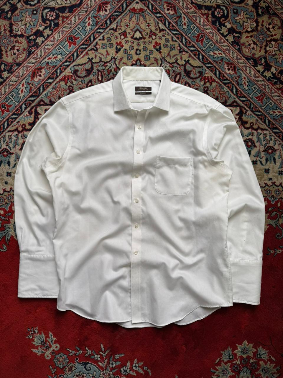 TASSO ELBA Regular Fit White Button Down Shirt