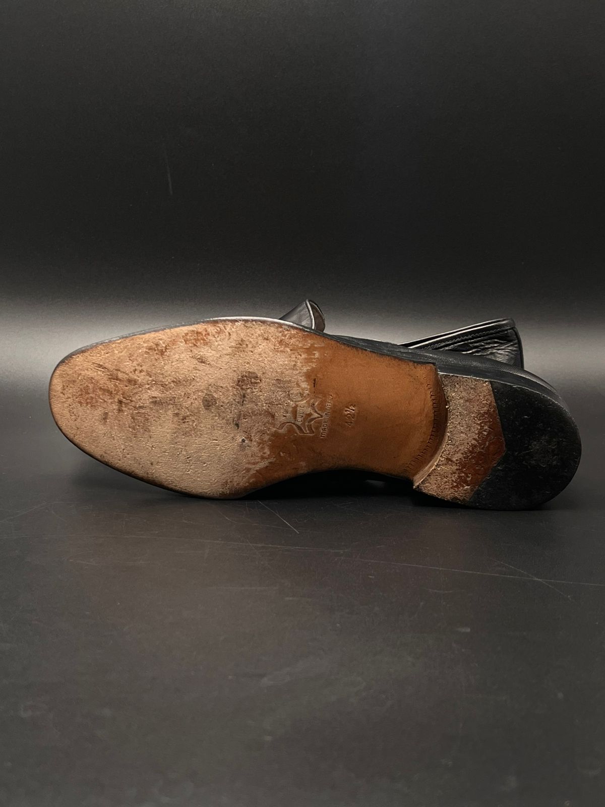 Emilio Pucci Vintage Black Wide Toe Leather Loafers