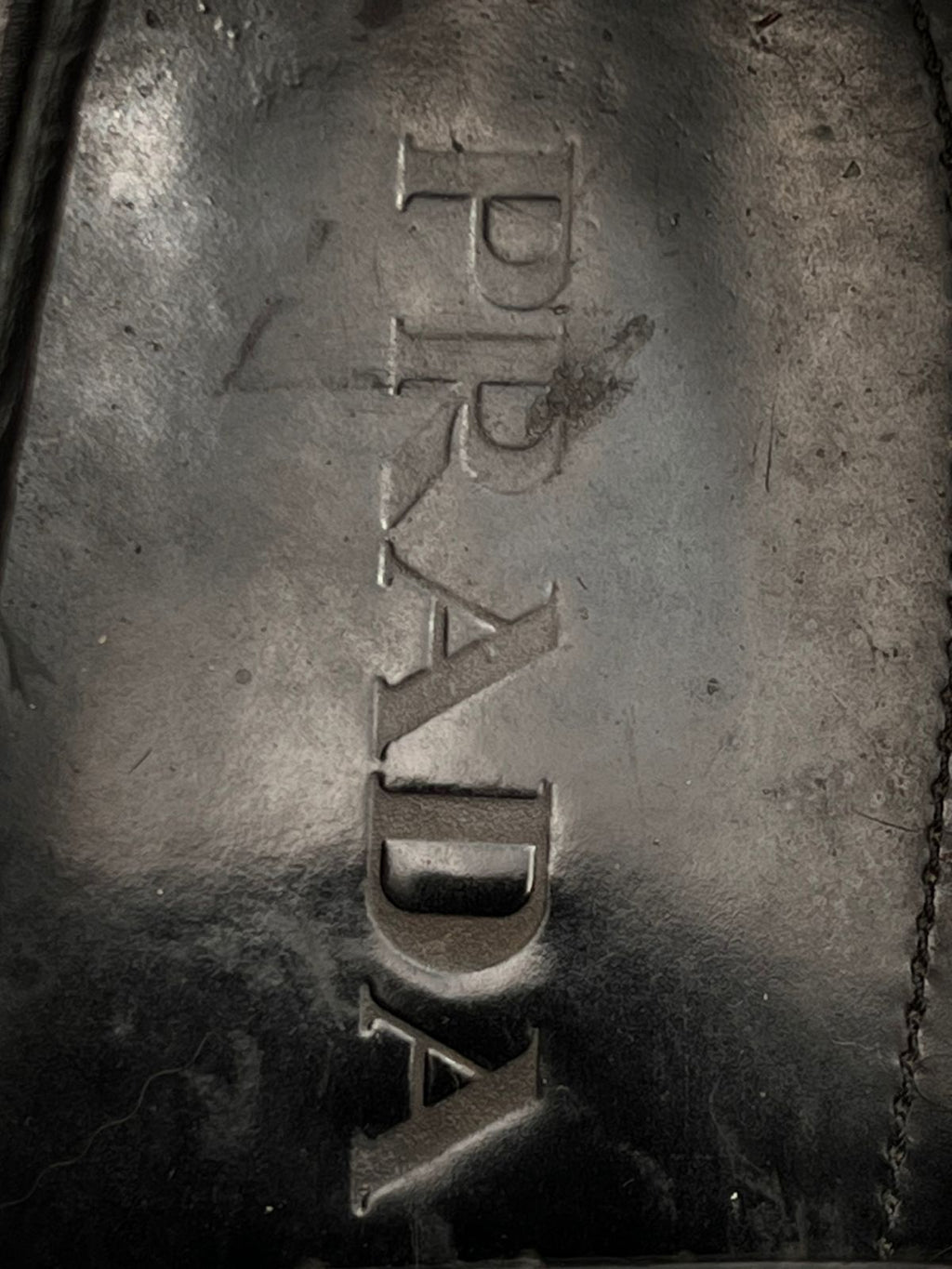 PRADA Milano England Made Black Leather Derby Shoes