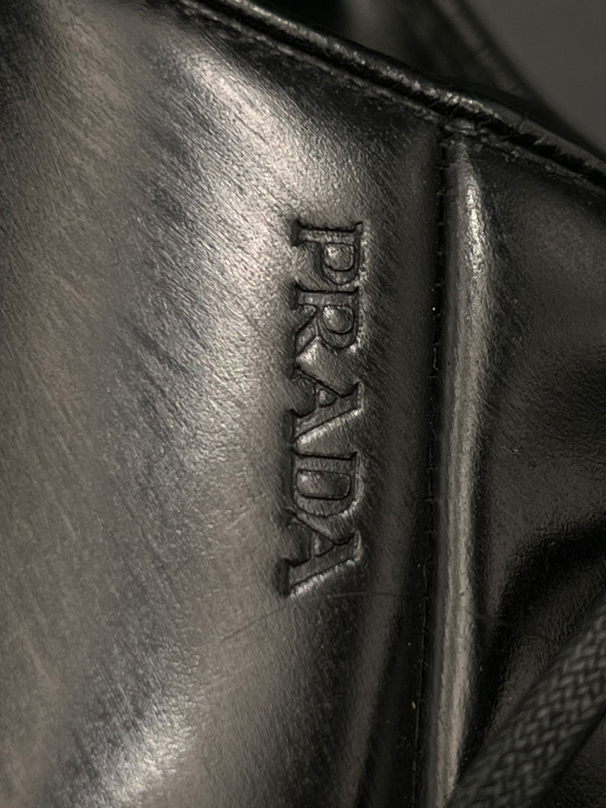 PRADA Milano England Made Black Leather Derby Shoes