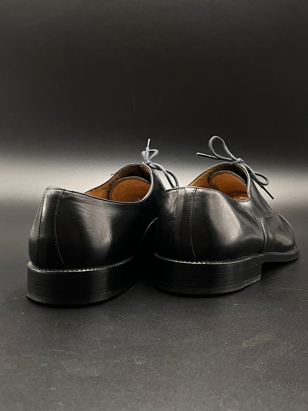 Moreschi Italy Black Leather Medallion Brogue Derby Shoes