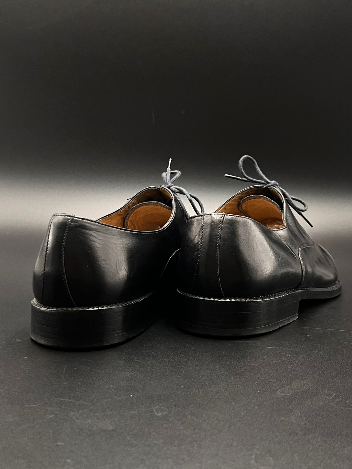 Moreschi Italy Black Leather Medallion Brogue Derby Shoes