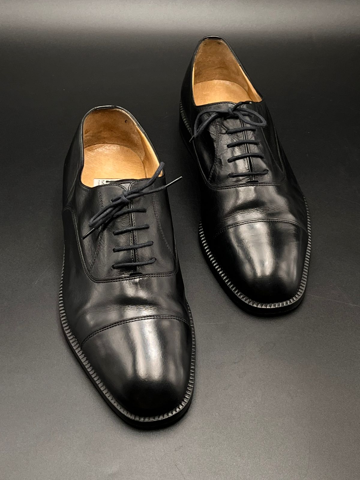 Moreschi Italy Black Leather Medallion Brogue Derby Shoes