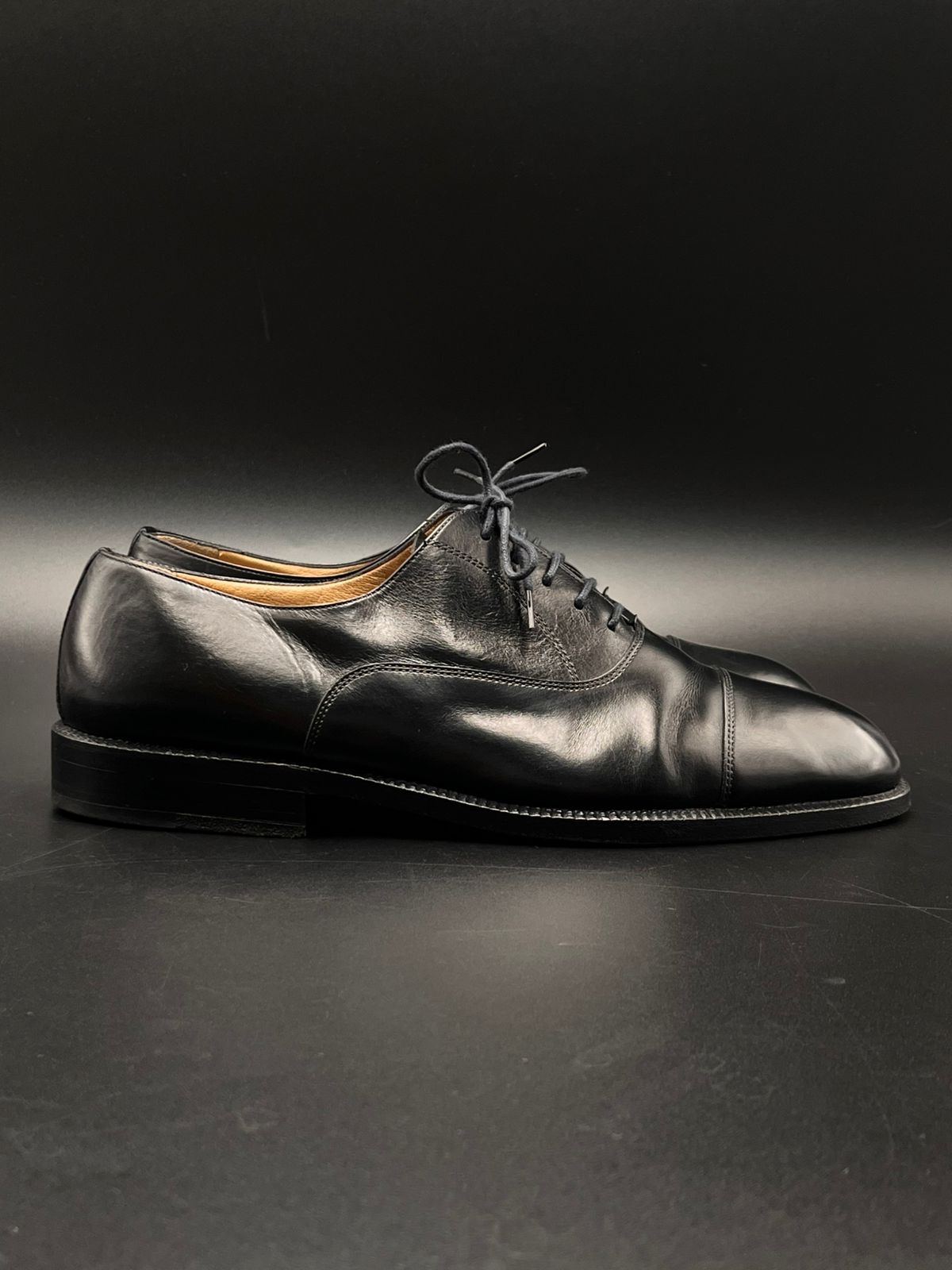 Moreschi Italy Black Leather Medallion Brogue Derby Shoes
