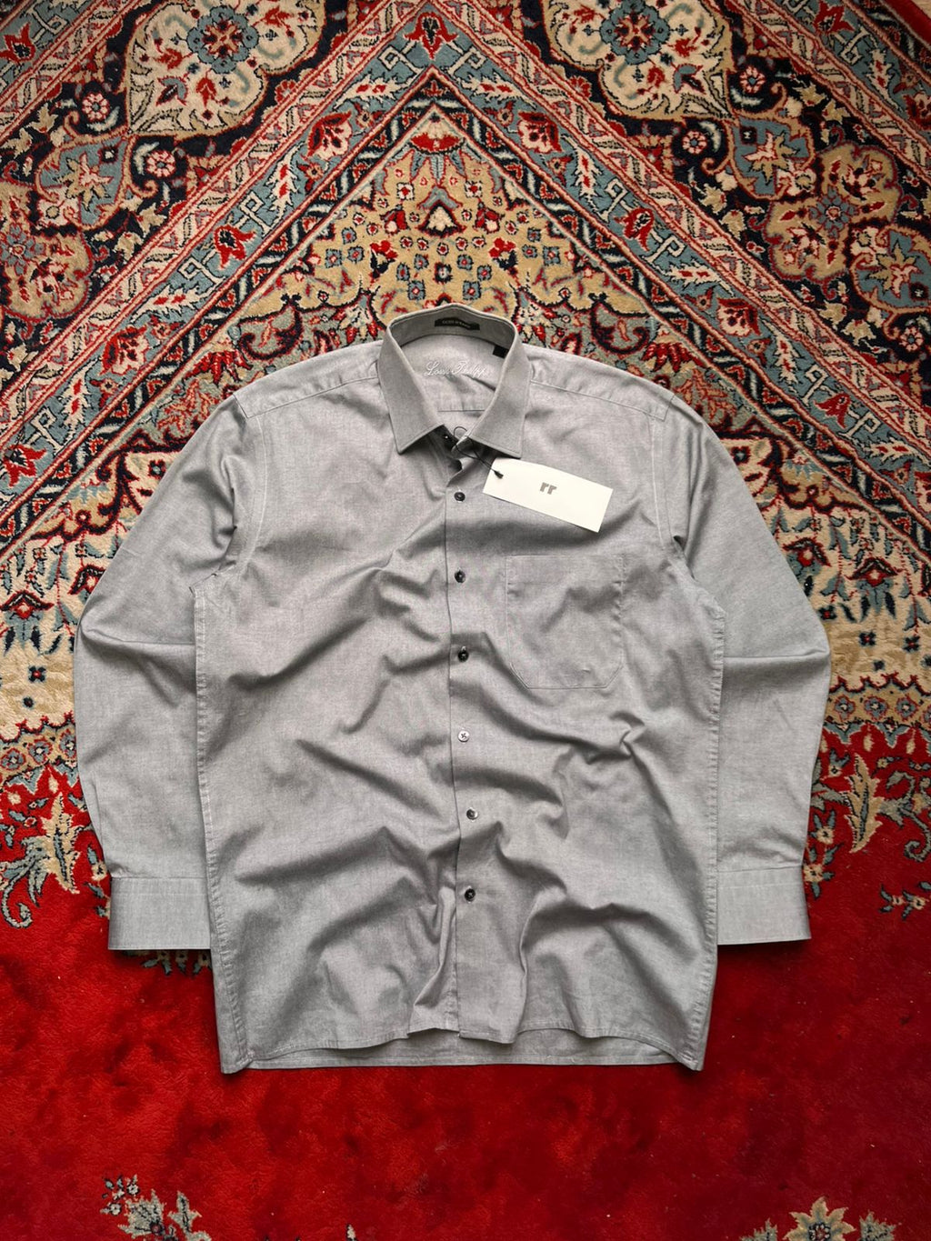 Louis Philippe Gods & Kings Collection Grey Button Down Formal Shirt
