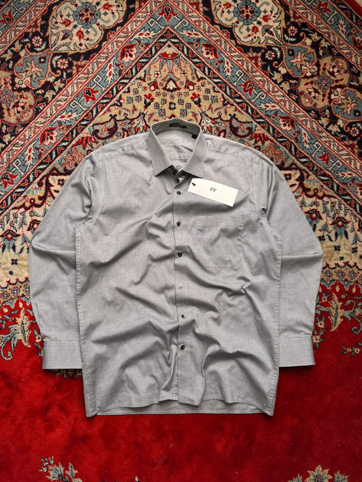 Louis Philippe Gods & Kings Collection Grey Button Down Formal Shirt