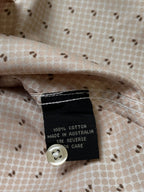 Beige Geometric Patterned Button Down Shirt