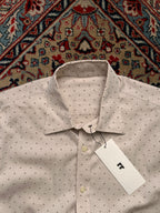 Beige Geometric Patterned Button Down Shirt