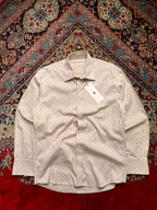 Beige Geometric Patterned Button Down Shirt