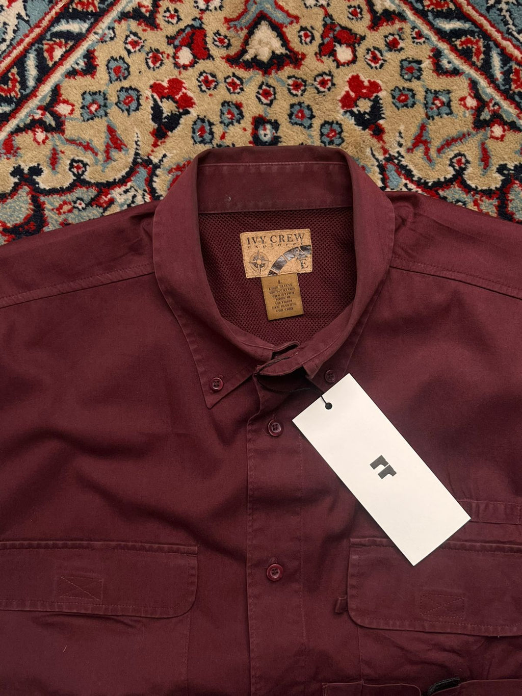 Ivy Crew Explorer Work Wear Meroon Button Down Shirt
