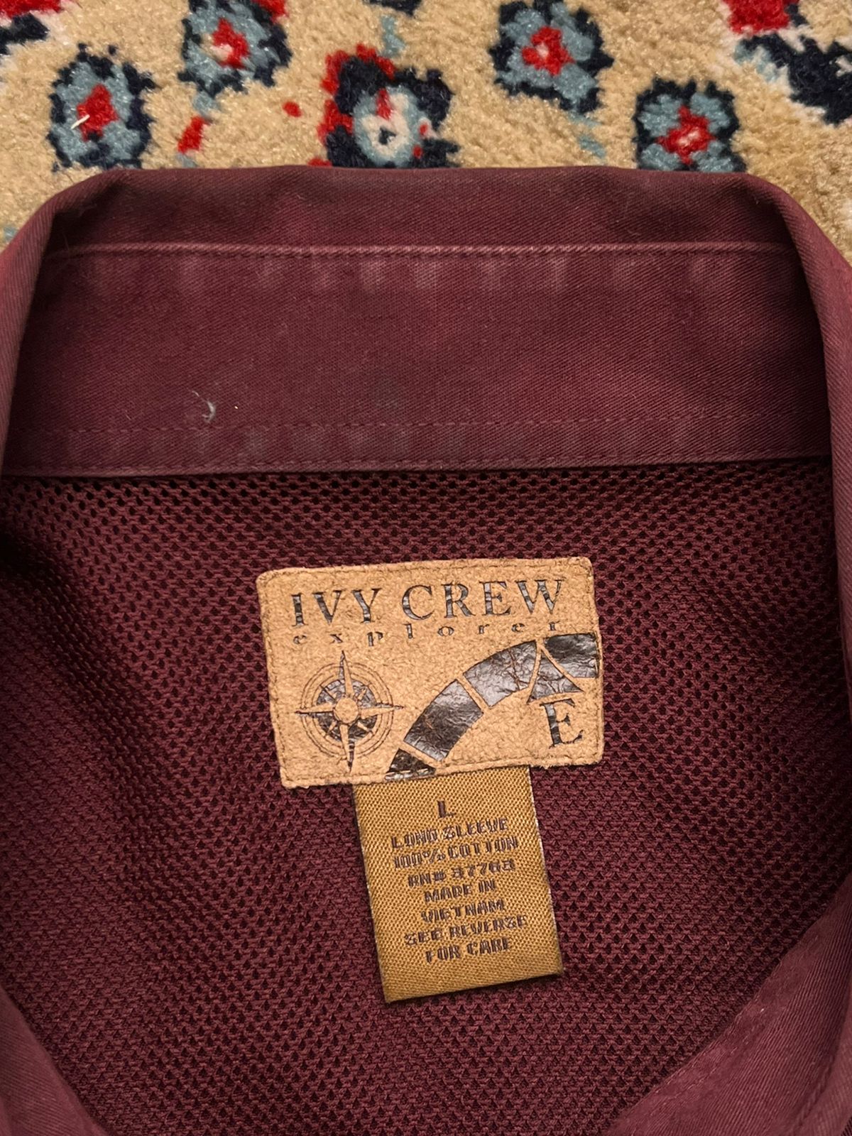 Ivy Crew Explorer Work Wear Meroon Button Down Shirt
