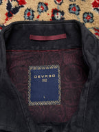 Devred Black Damask Pattern Button Down Cotton Shirt