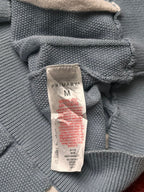 Primark Light Blue White Vertical Stripe Knit Texture TEE