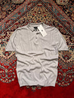 New Look Gray Cable Knit Polo Tee