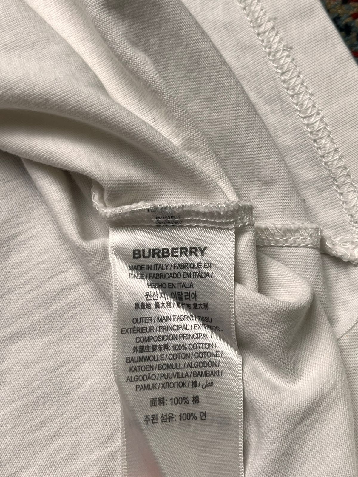 Burberry White Cotton Smiley Face Embroidered Tee
