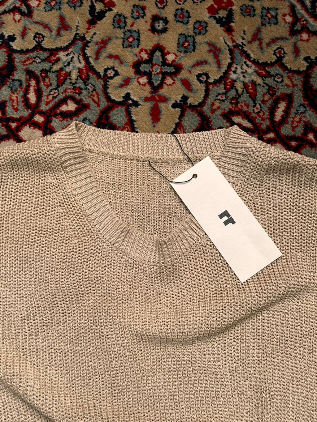 Lafudge Store Beige Knitted Relaxed Fit Tee