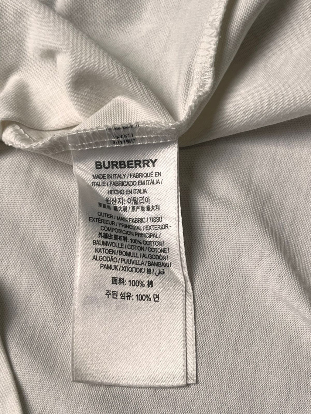 Burberry London England White Logo Graphic Crew Neck TEE