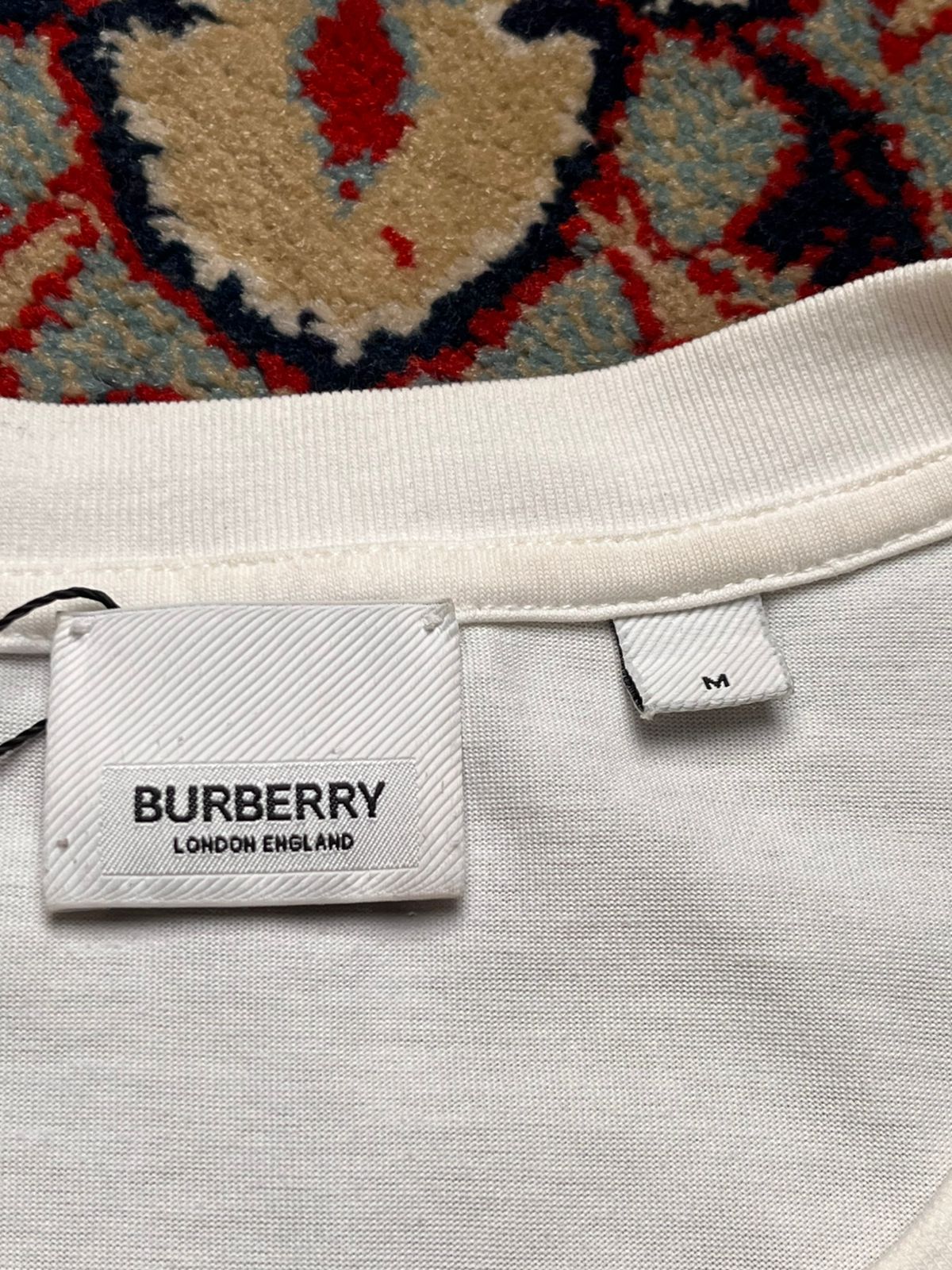 Burberry London England White Logo Graphic Crew Neck TEE