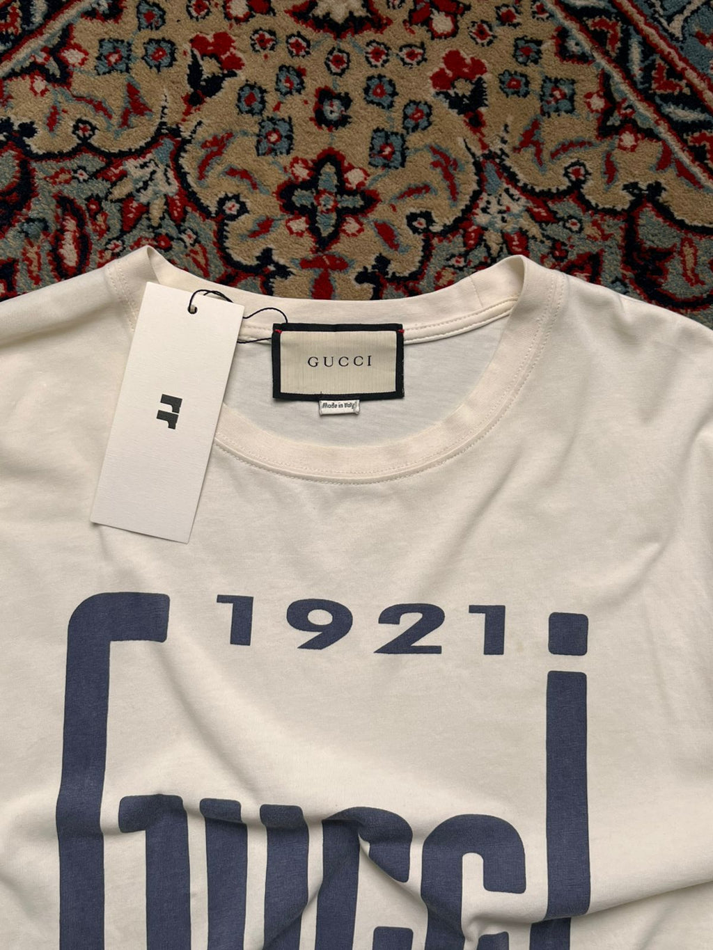 Gucci 1921 Logo Graphic Relaxed Fit White TEE