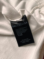 Balenciaga Logo Graphic Print White Crewneck TEE