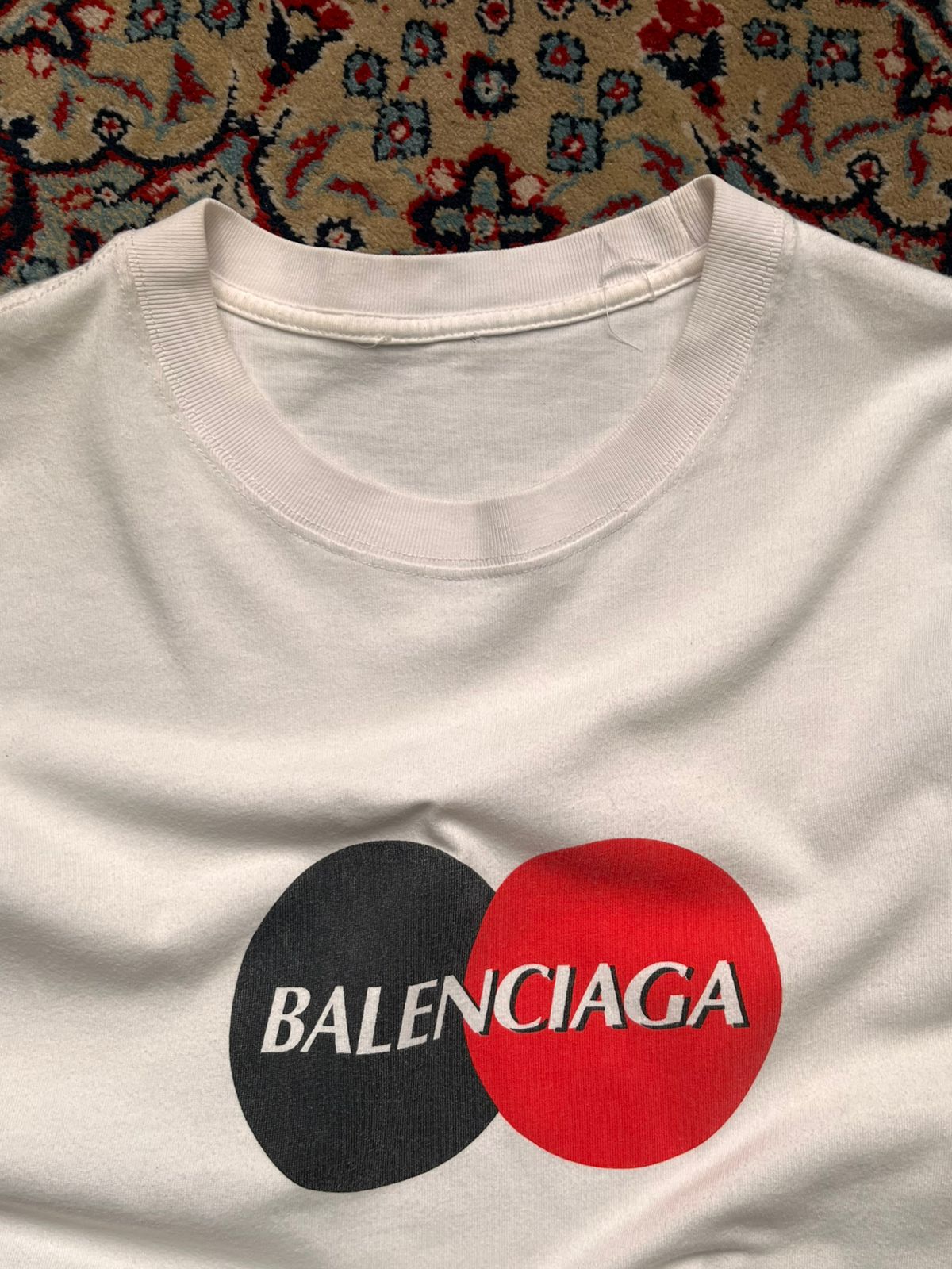 Balenciaga Logo Graphic Print White Crewneck TEE