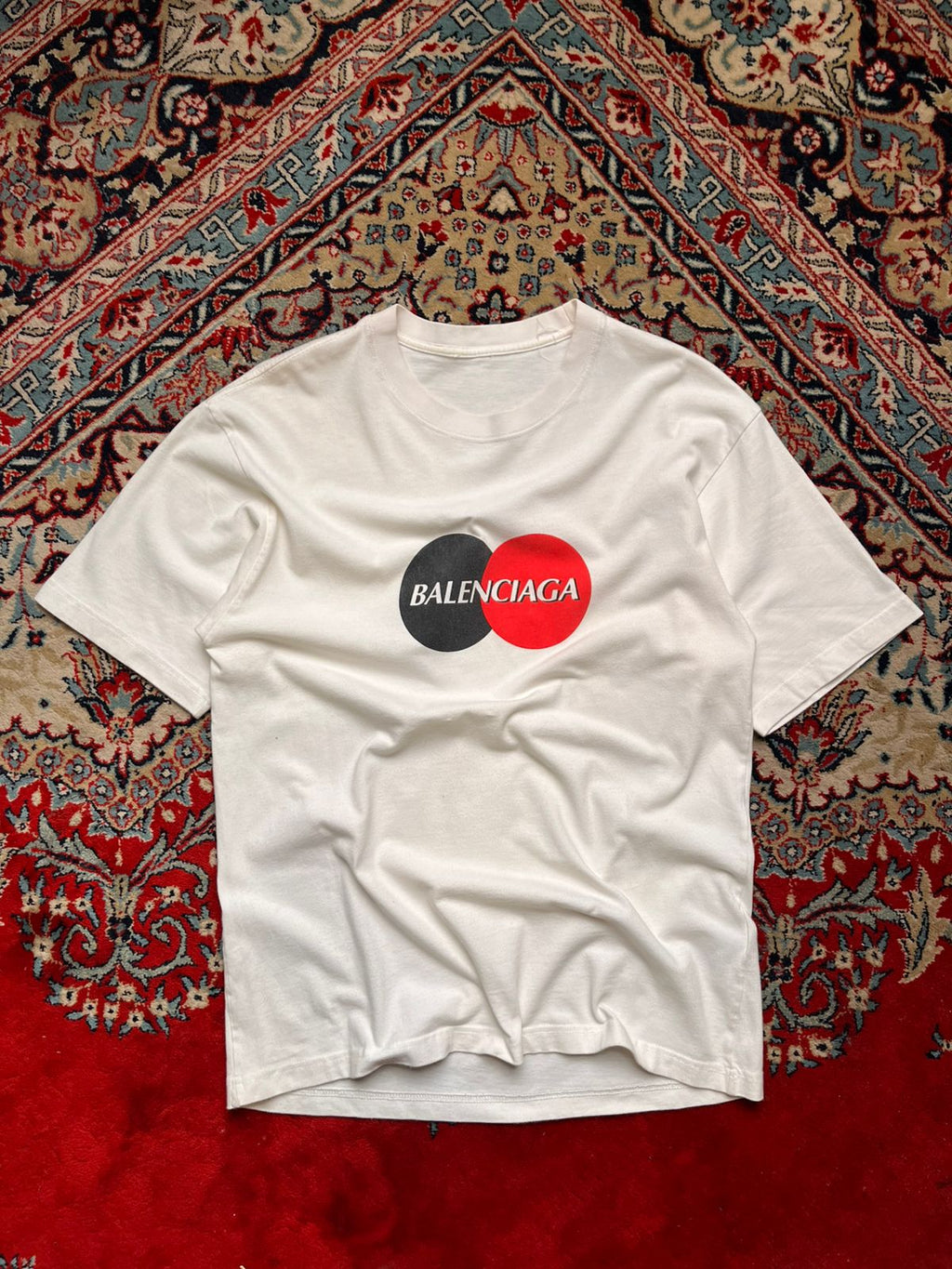 Balenciaga Logo Graphic Print White Crewneck TEE