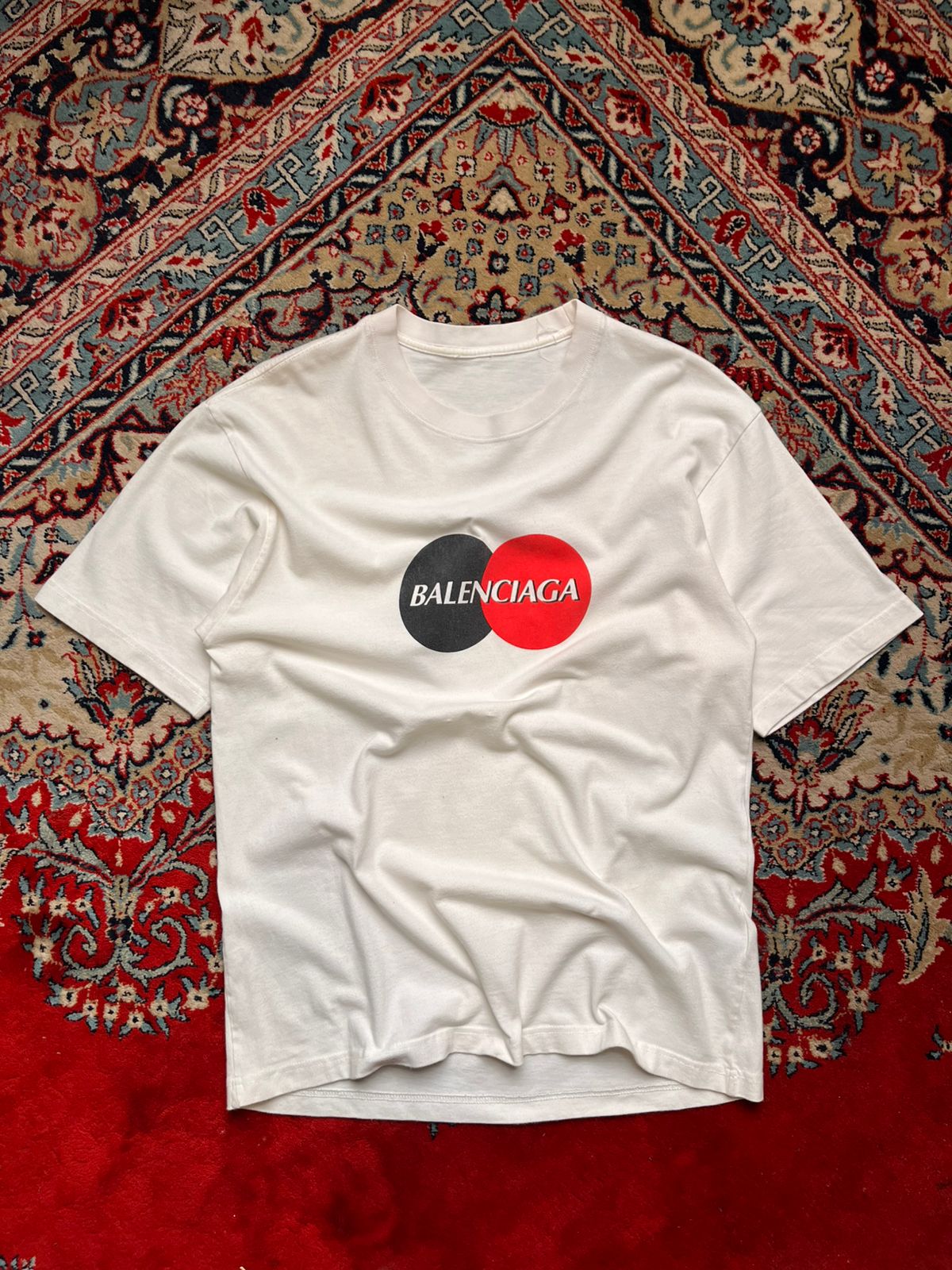 Balenciaga Logo Graphic Print White Crewneck TEE