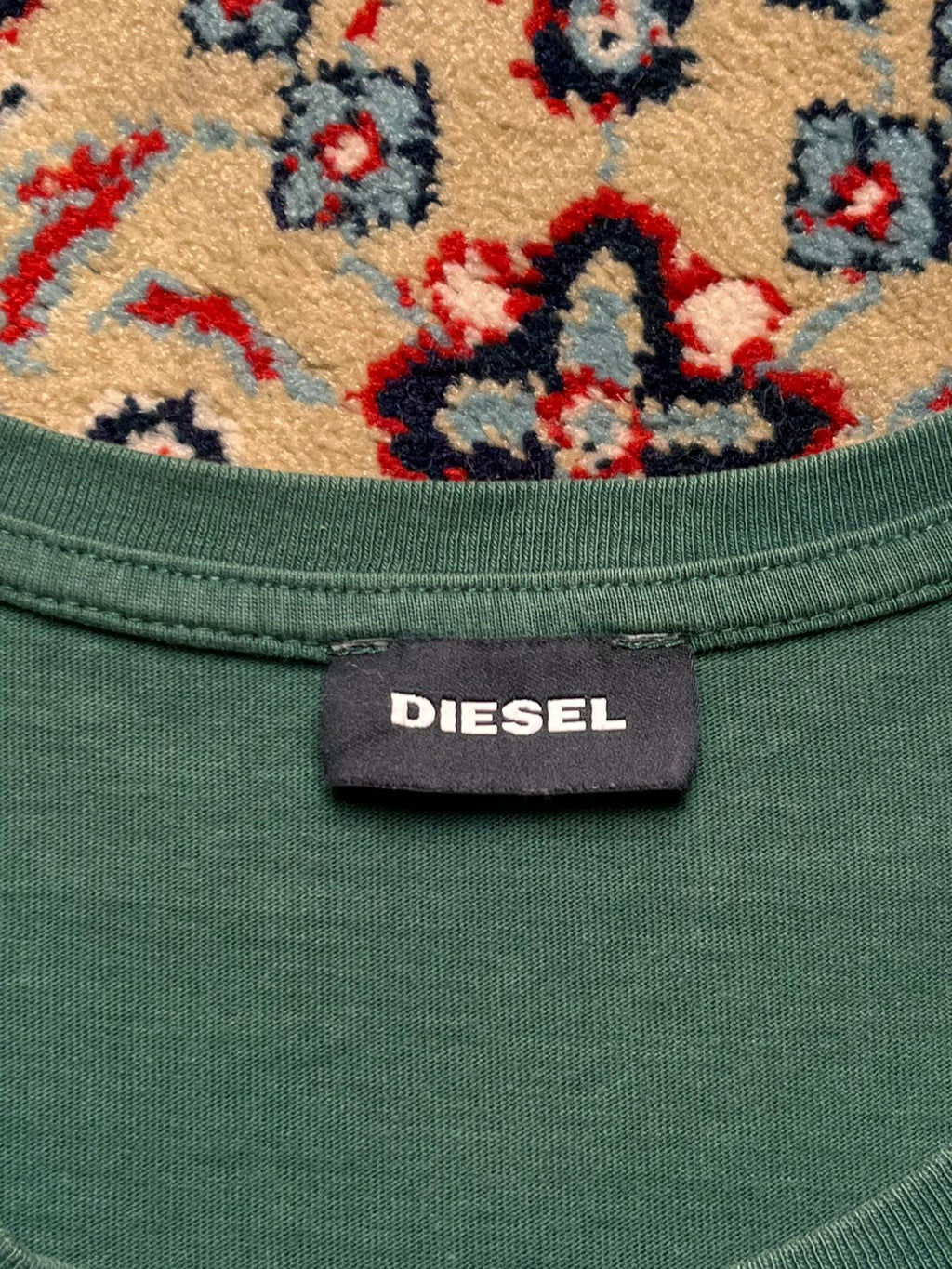 Diesel Green Graphic Logo Crewneck TEE