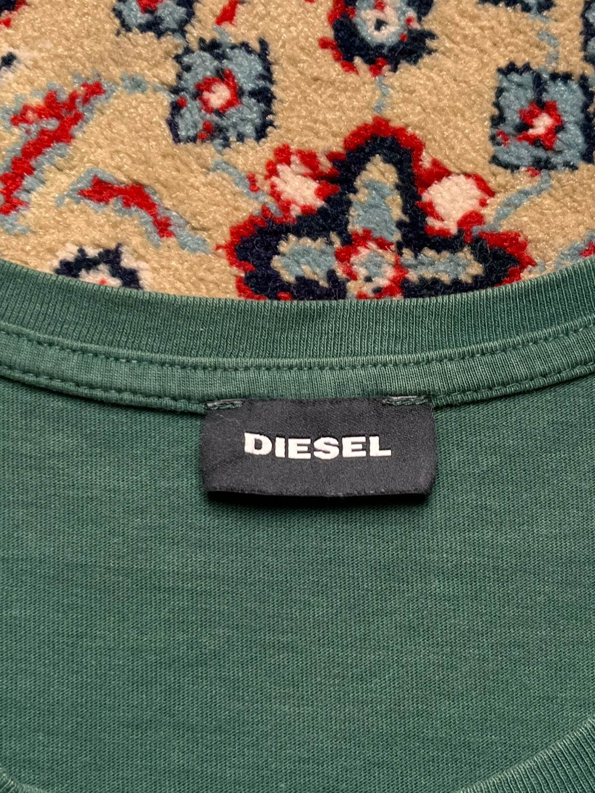 Diesel Green Graphic Logo Crewneck TEE