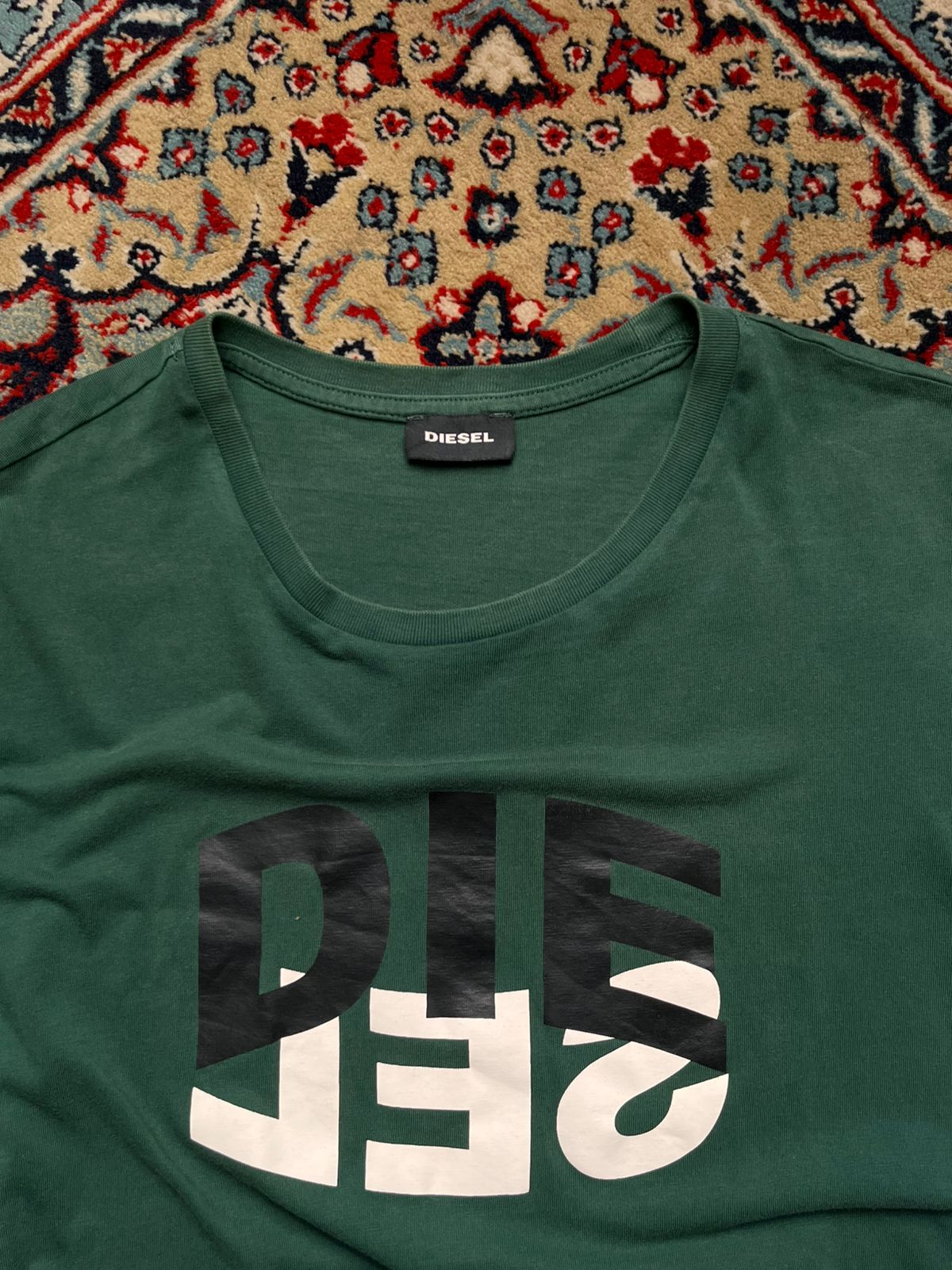 Diesel Green Graphic Logo Crewneck TEE
