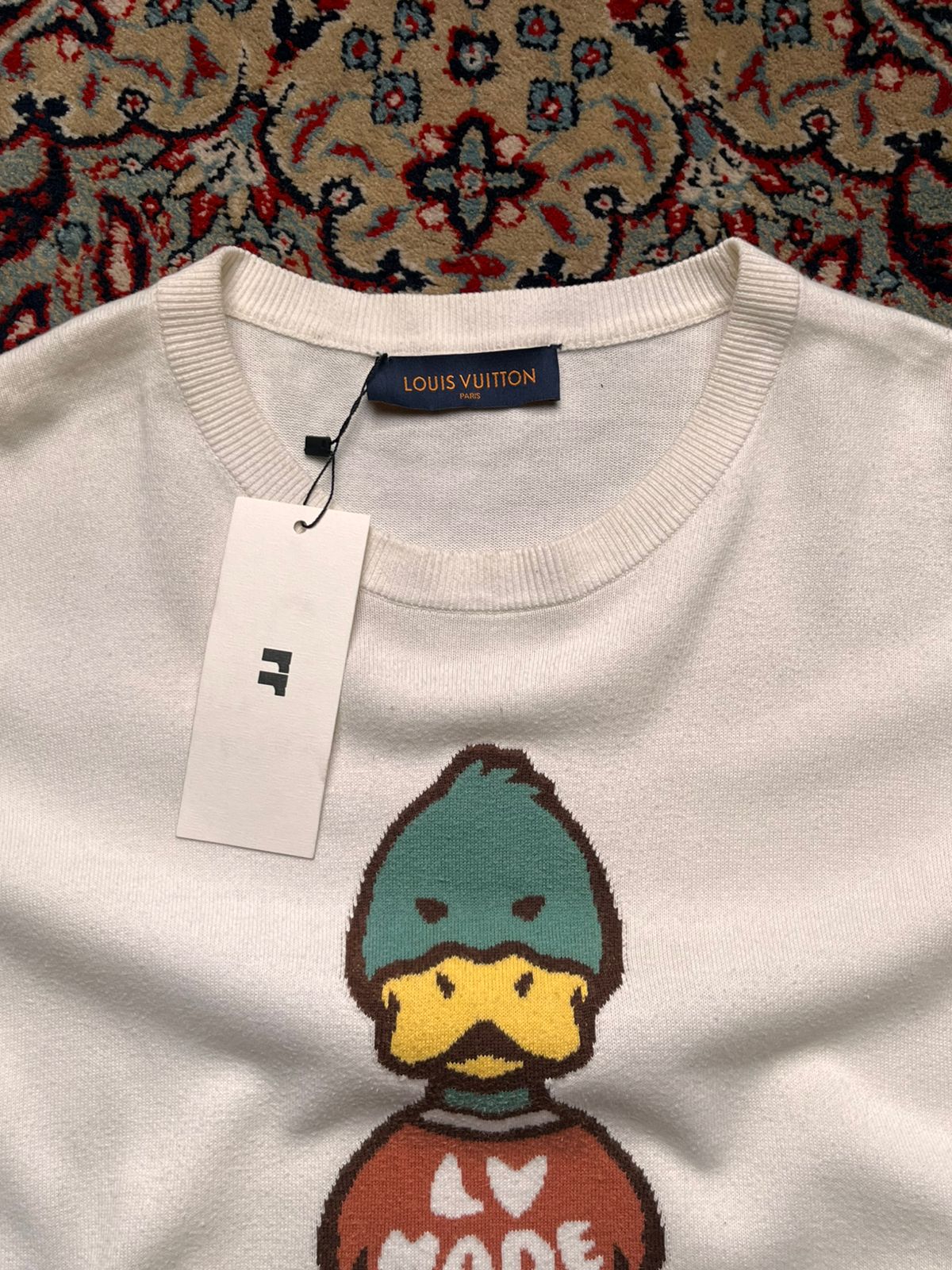 Louis Vuitton x Nigo Duck LV Made White Knit TEE