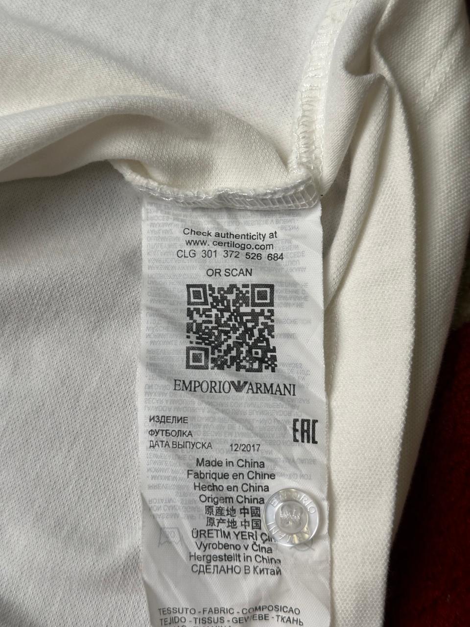 Emporio Armani White Trim Logo Embroidery Polo Tee