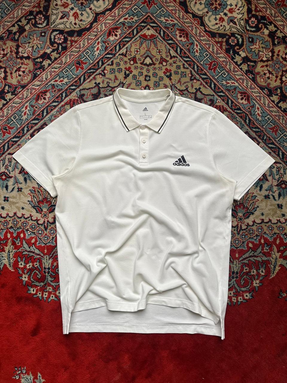 Adidas White Polo Sport Golf Tee - L