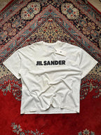 Jil Sander White Logo Graphic Crew Neck Cotton TEE